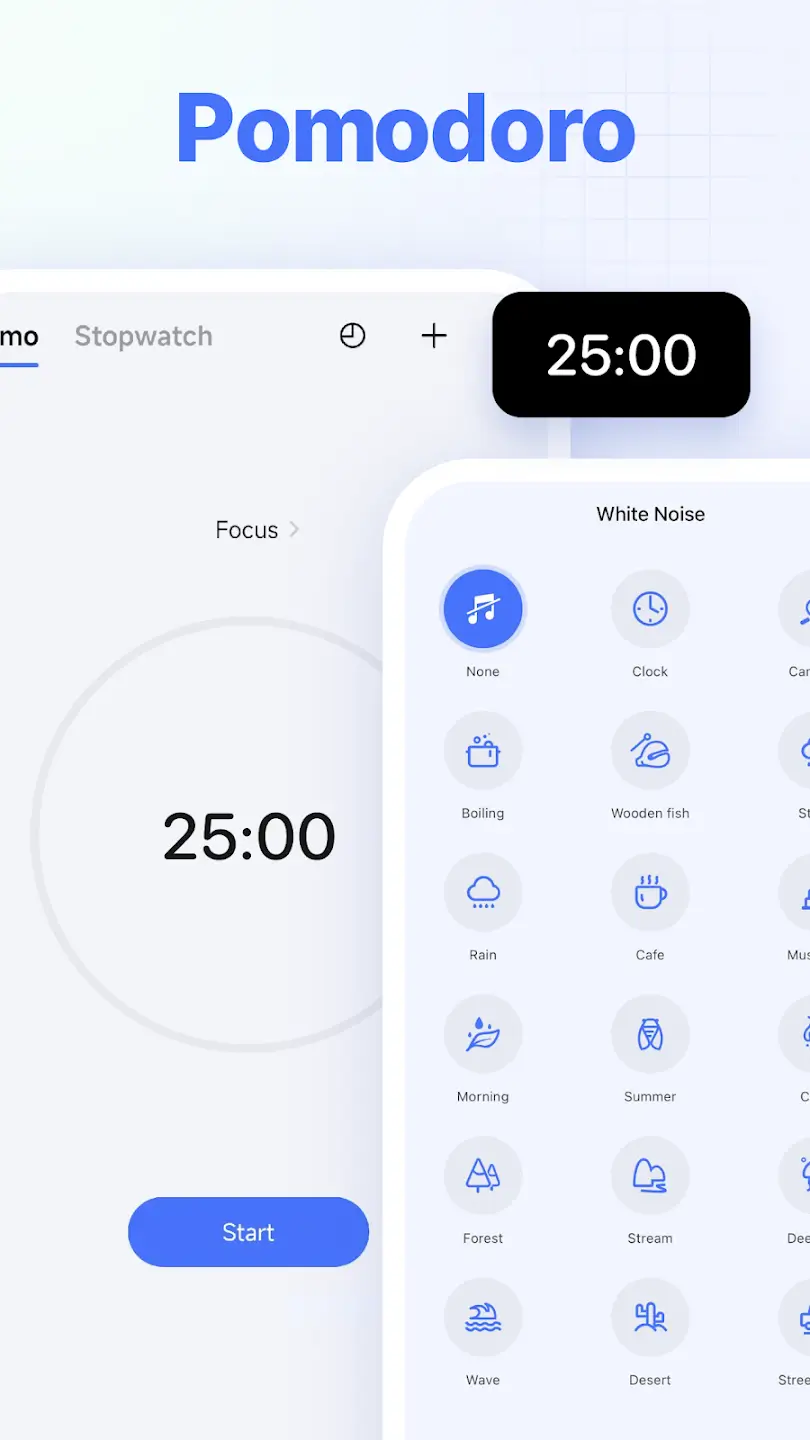 Ticktick Pomodoro timer screenshot