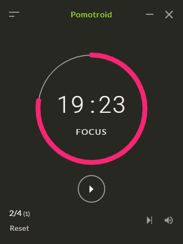 Pomotroid Monokai Theme Preview